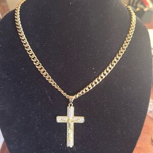 Gold Cross Pendant Necklace